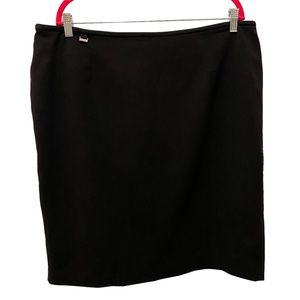 Calvin Klein Black Lined Midi Skirt